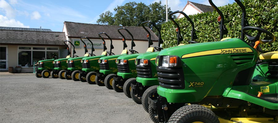 Garden Machinery, Tractors & Ride On Lawnmowers - Lined up outside of the shop