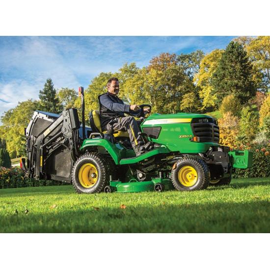 John Deere X950R with 48” cut Low dump collector