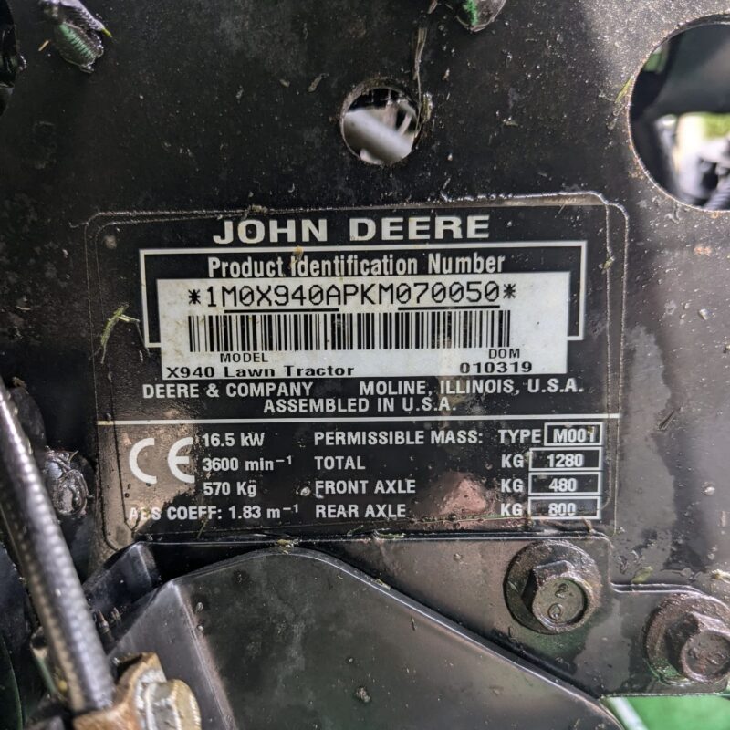 Used John Deere X940 Diesel Garden Tractor
